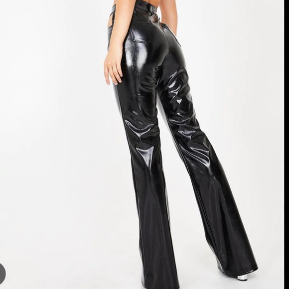 I AM GIA cut out black leather perri pants size medium - Picture 2 of 6